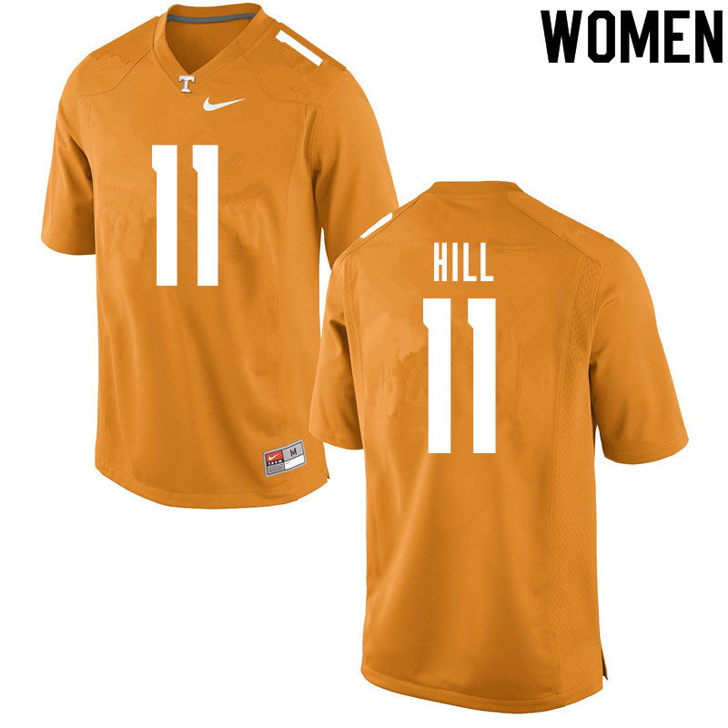 Women #11 Kasim Hill Tennessee Volunteers College Football Jerseys Sale-Orange - Click Image to Close
